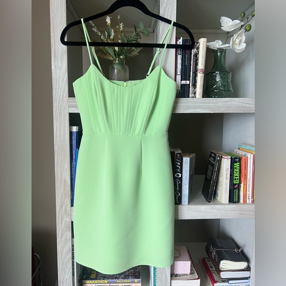 Gianni Bini Lana Crepe Corset Scoop Neck Sleeveless Mini Dress